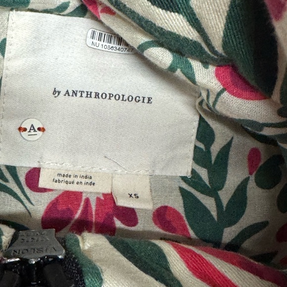 Women’s By ANTHROPOLOGIE Floral Puffer winter coat Jacket size X small - Picture 7 of 9